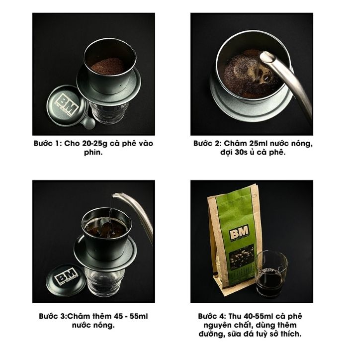Các bước pha cà phê phin ngon đúng điệu