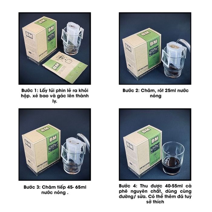 Hướng dẫn sử dụng cà phê phin giấy