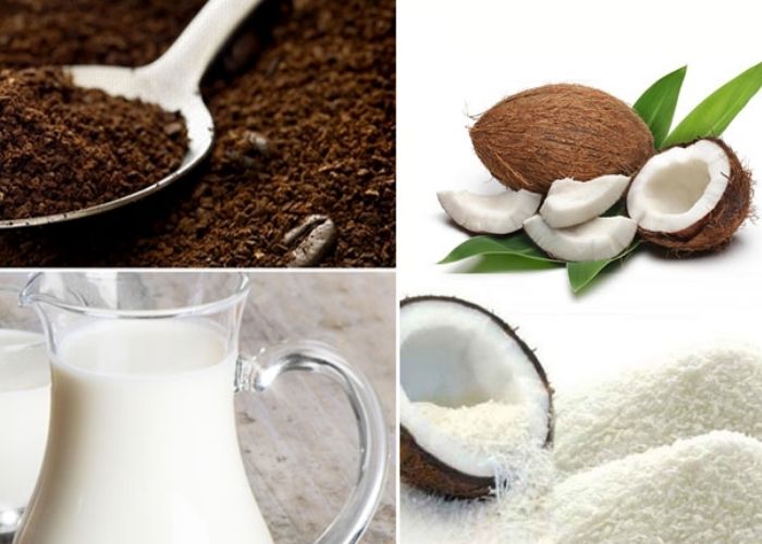 làm trắng da với dầu dừa và cafe